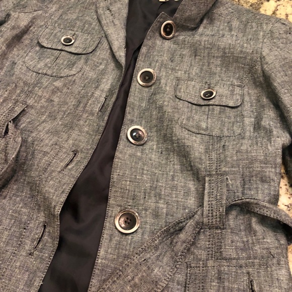 RW&CO gray linen blazer with belt - Picture 2 of 2
